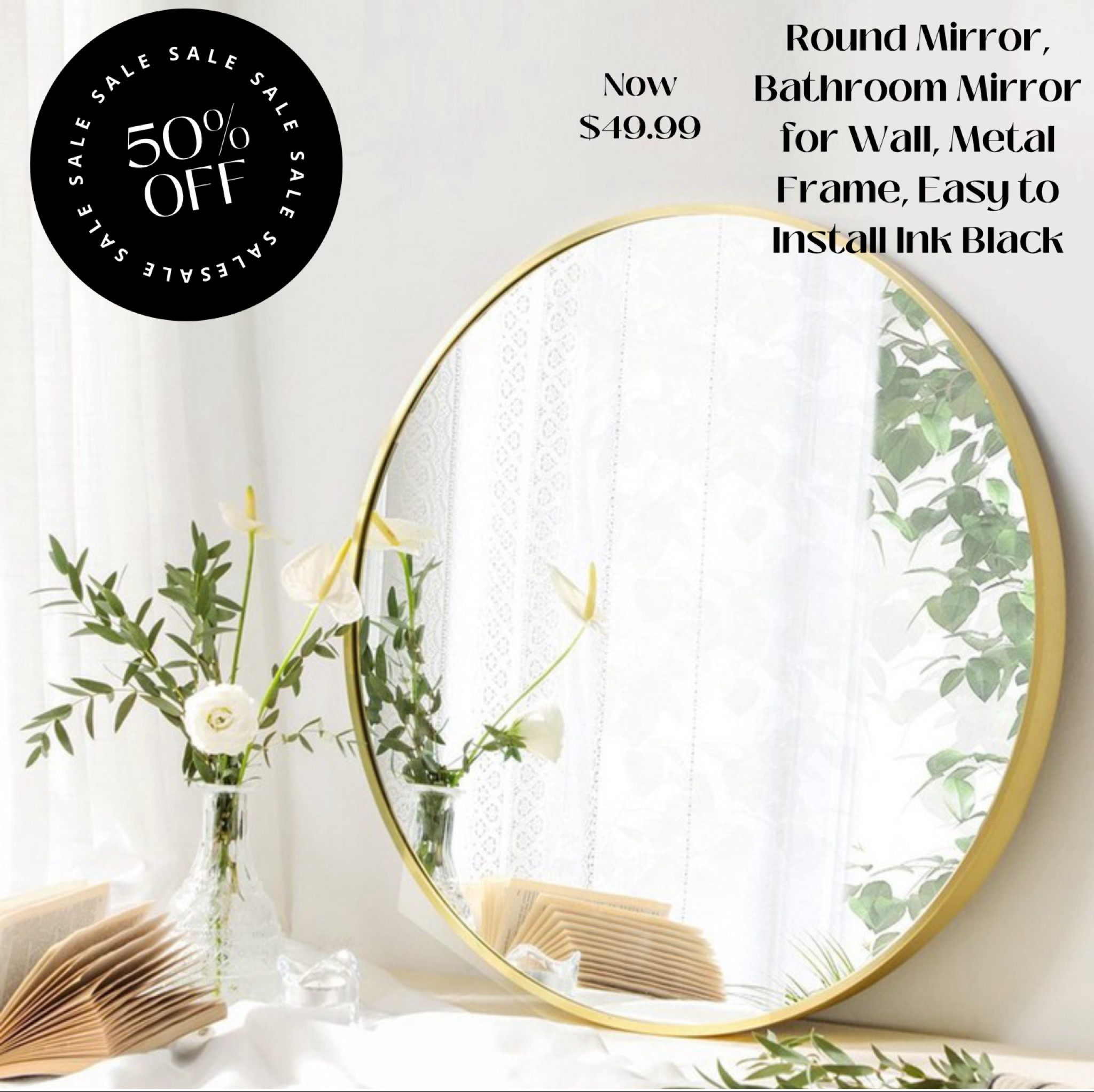 Round gold mirror 

#LTKHome #LTKSaleAlert