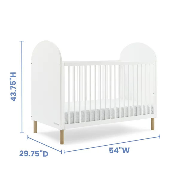 Delta Children Reese 4-in-1 Convertible Crib - Greenguard Gold Certified, Bianca White/Natural | Walmart (US)