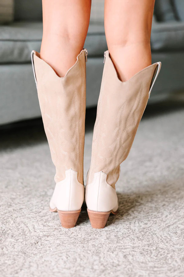 Matisse: Can't Get Enough Natural White Western Boots | The Mint Julep Boutique
