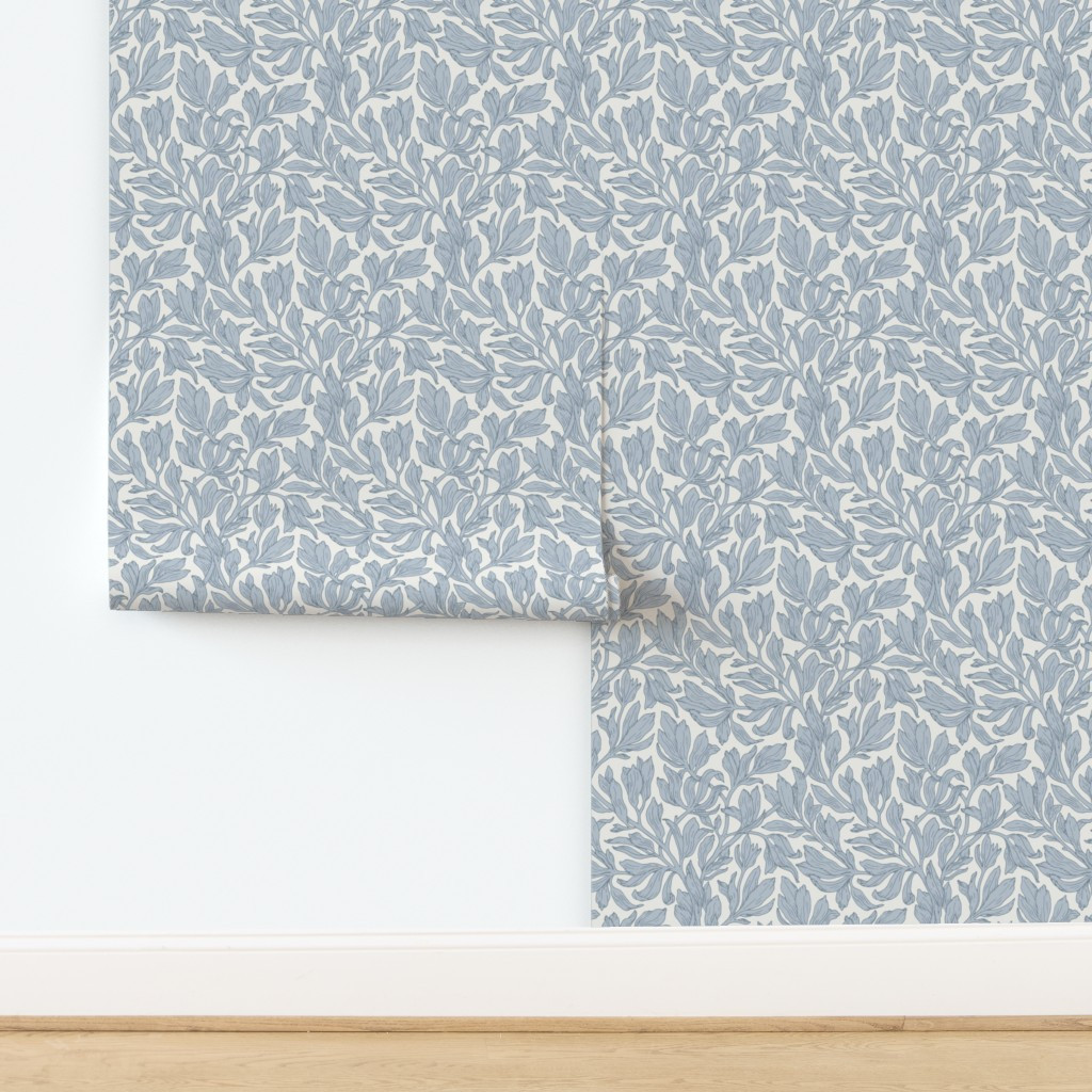 Olivia - grey blue Wallpaper | Spoonflower | Spoonflower