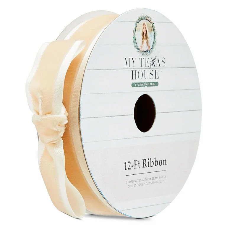 Beige Satin Christmas Ribbon, 12', by My Texas House | Walmart (US)