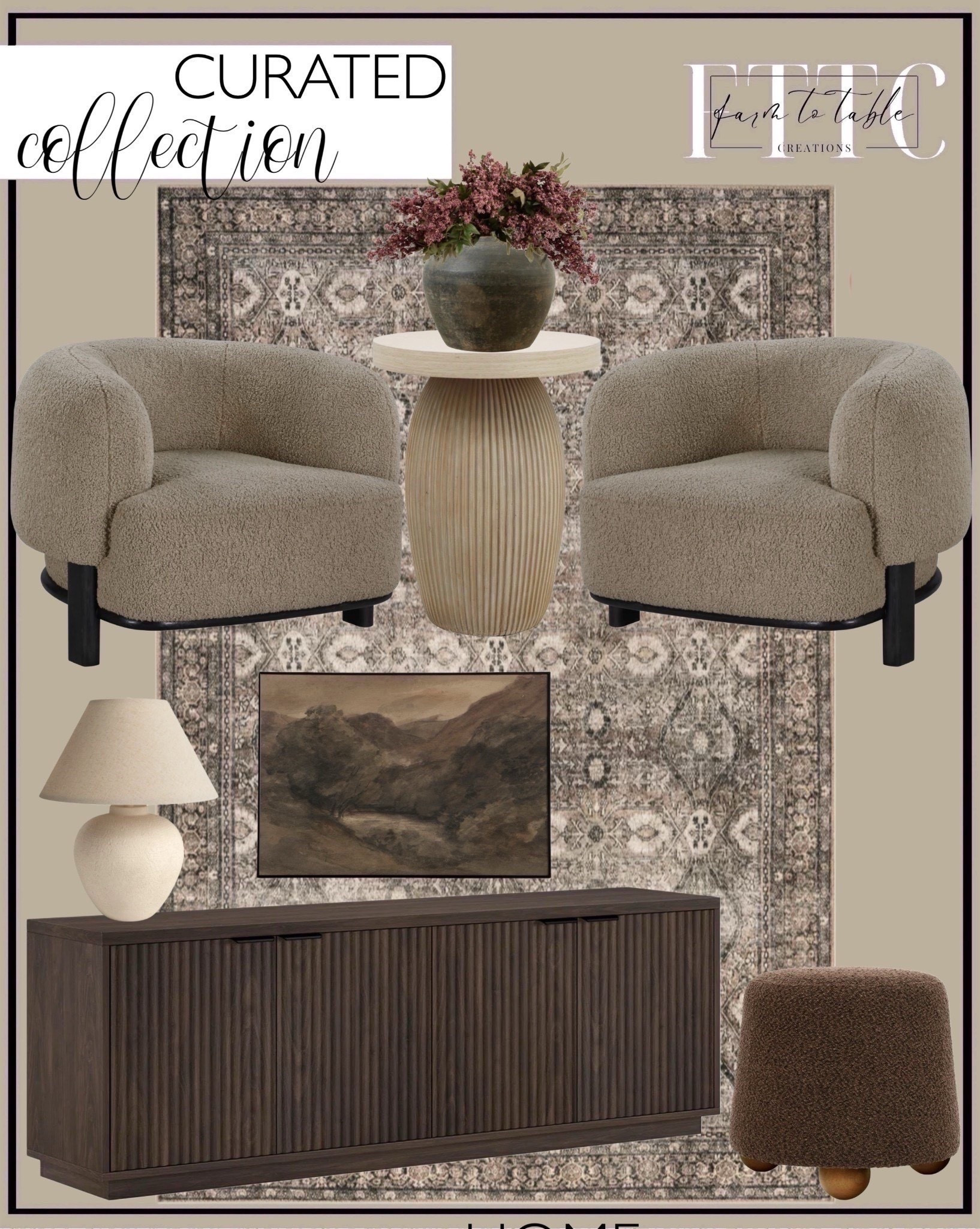 A cozy seating setup that mixes soft textures with rich tones—perfect for fall lounging or year-round layering. The boucle chairs are as comfy as they look, and the fluted side table adds the perfect sculptural moment. I’m especially loving the moody landscape art and the deep wood tones grounding the space.

Follow @farmtotablecreations on Instagram for more home finds & styling inspo.

#sectional #livingroomfurniture #accentchairs #rugs #neutraldecor #bouclechair #modernorganic #mediaconsole #livingroomstyle #homestyling 




#LTKSaleAlert #LTKHome