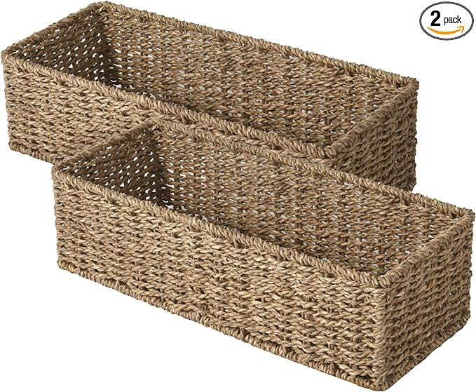 StorageWorks Seagrass Woven Storage Basket, Bathroom Storage Organizer Basket, Toilet Paper Baske... | Amazon (US)