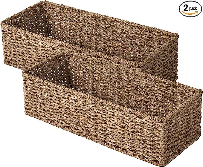 StorageWorks Seagrass Woven Storage Basket, Bathroom Storage Organizer Basket, Toilet Paper Baske... | Amazon (US)