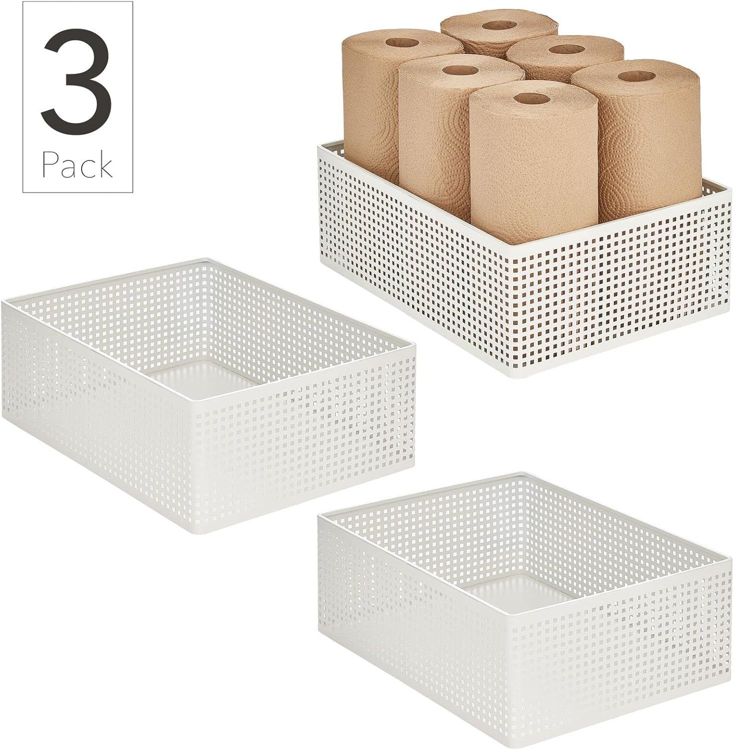 Nate Home by Nate Berkus Large Perforated Metal Bin | Essential for Kitchen Cabinet or Pantry Org... | Amazon (US)