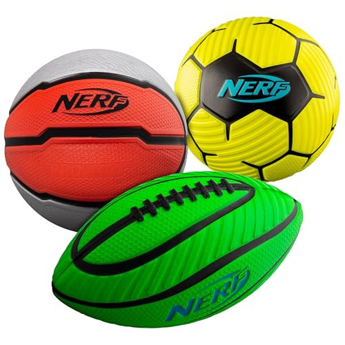 Nerf Mini Foam Sports Ball Set - Foam Football, Soccer Ball + Basketball Set Soft Sports Toy for Kids - Multicolor | Amazon (US)