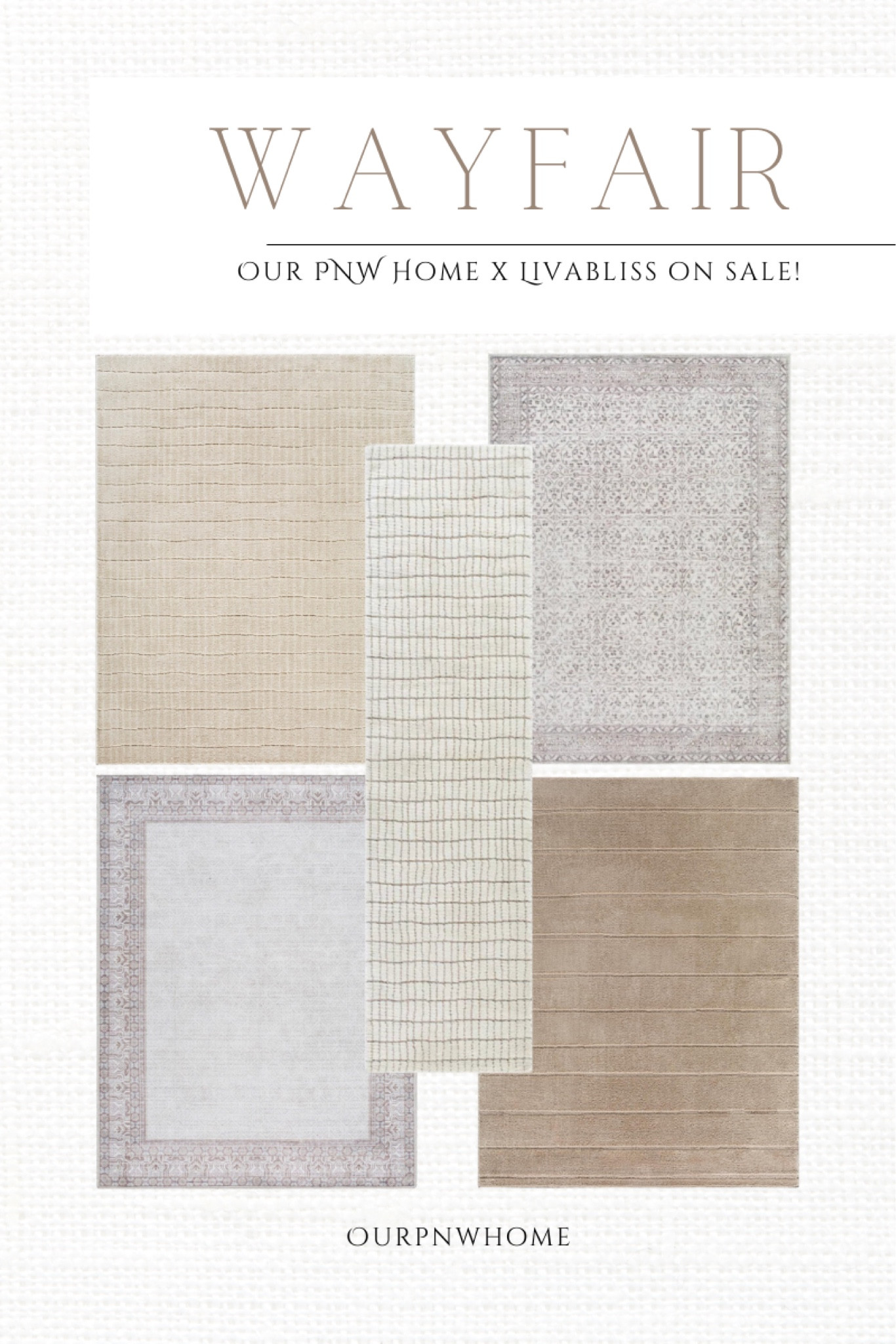 My latest rug line, Our PNW Home x Livabliss, is on sale at Wayfair!

Neural area rugs, tan rugs, brown area rug, ivory rubber rug, off-white rugs, washable area rug

#LTKHome #LTKStyleTip #LTKSaleAlert