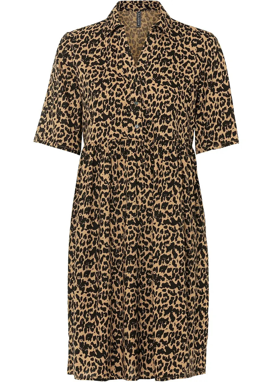 L\u00e4ssiges Blusenkleid mit Leoprint - braun - Damen | bonprix | Bonprix DE