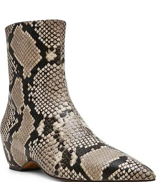 Karlson Snake Print Pointed Toe Ankle Booties | Dillard's