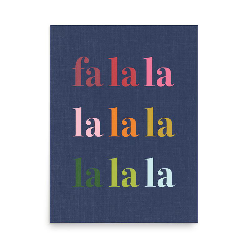 Colorful Fa La La Art Print on Navy Background - Etsy | Etsy (US)