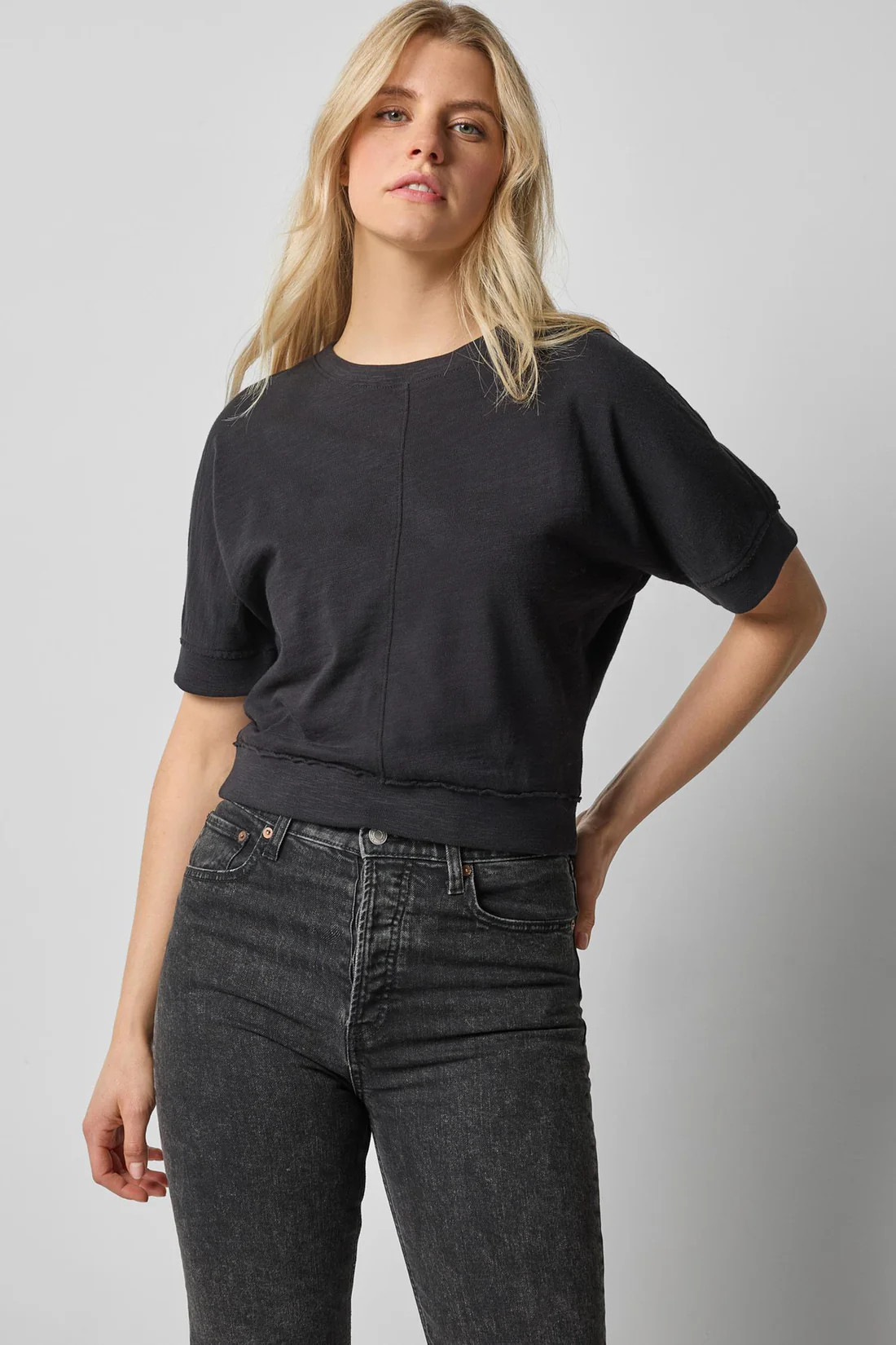 Rib Trim Short Sleeve | Lilla P