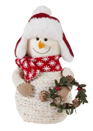 CANVAS Painted Sisal with Furry Trapper Hat Snowman Décor, 12.5-in#051-4830-8 | Canadian Tire