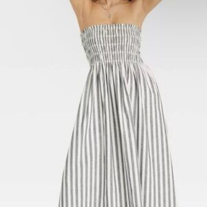 Universal Thread Strapless Black and White Striped Dress | Poshmark