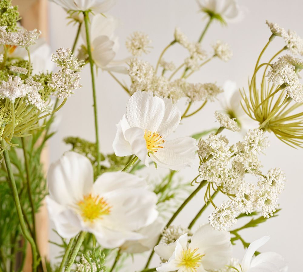 Faux Queen Anne's Lace And Cosmos Bouquet | Pottery Barn (US)