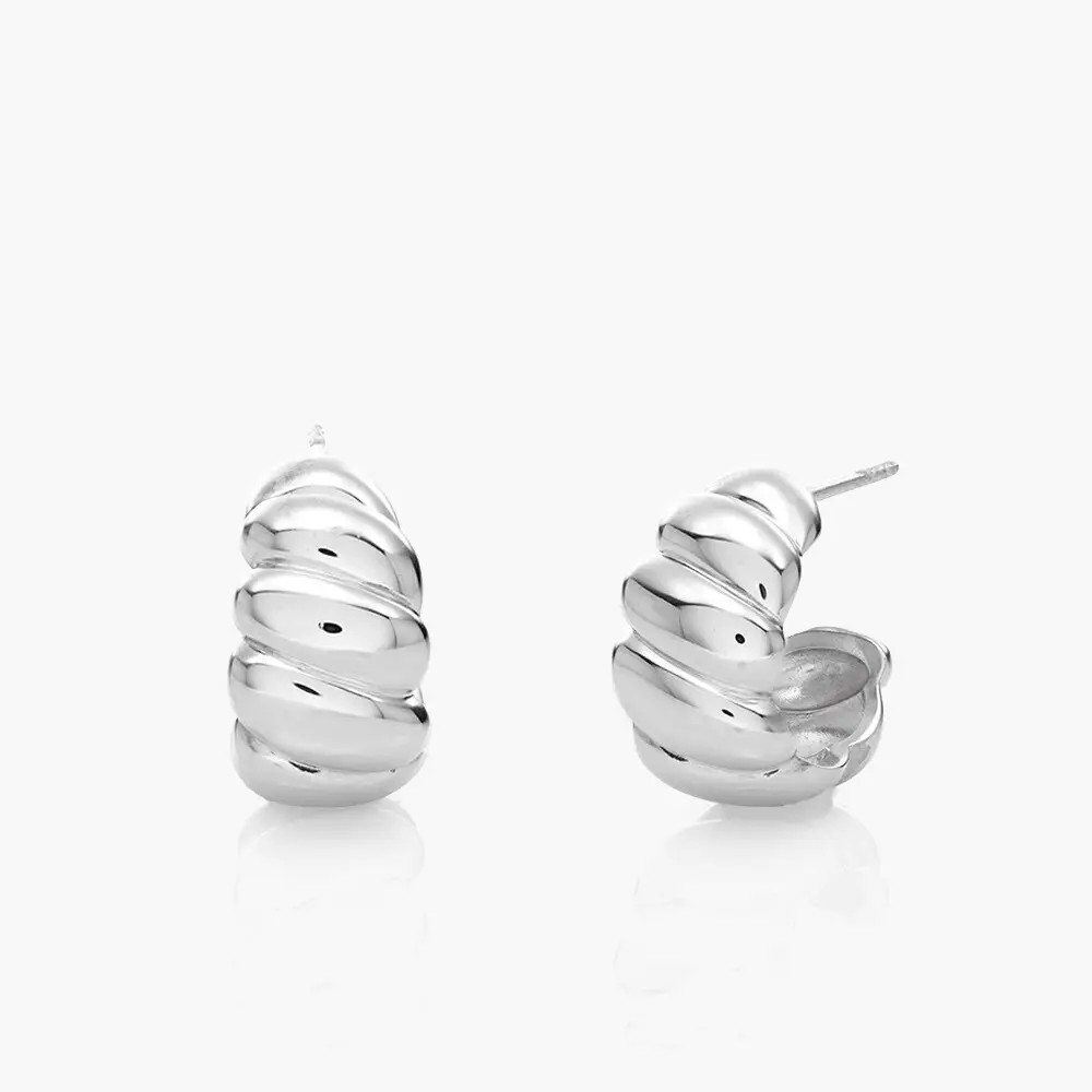 Small Scalloped Hoop - Silver | Oak & Luna (US)