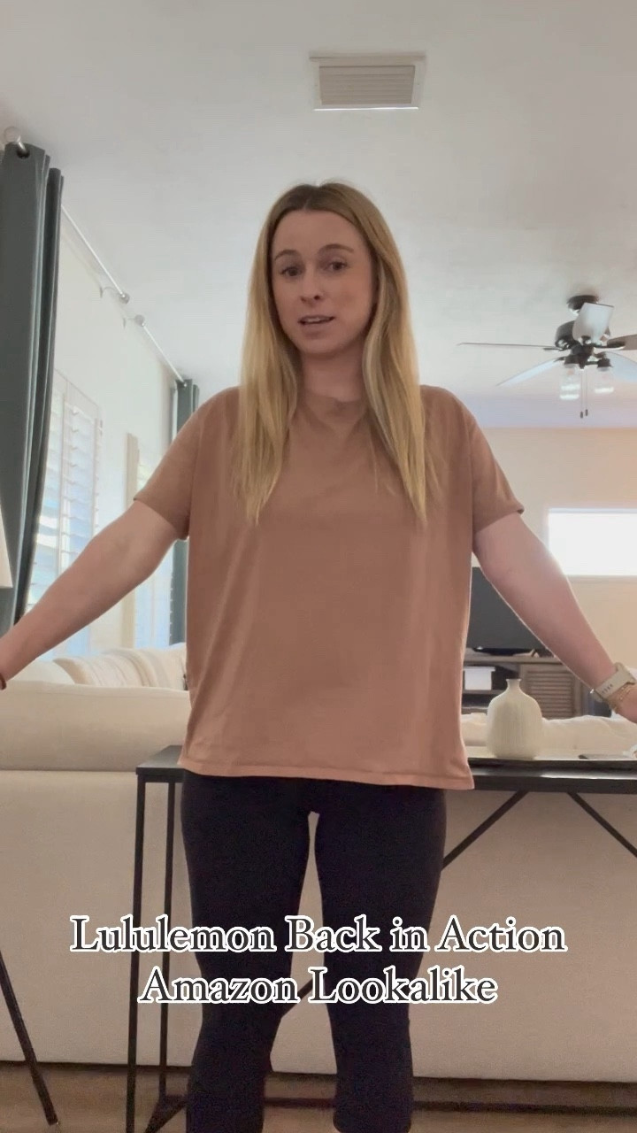 The comfiest Amazon Lululemon lookalike for the Back in Action shirt! I’m wearing a medium in the color mocha 

#LTKfindsunder50 #LTKMostLoved #LTKfindsunder100