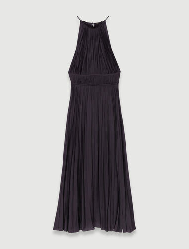 Pleated satin maxi dress | Maje EU