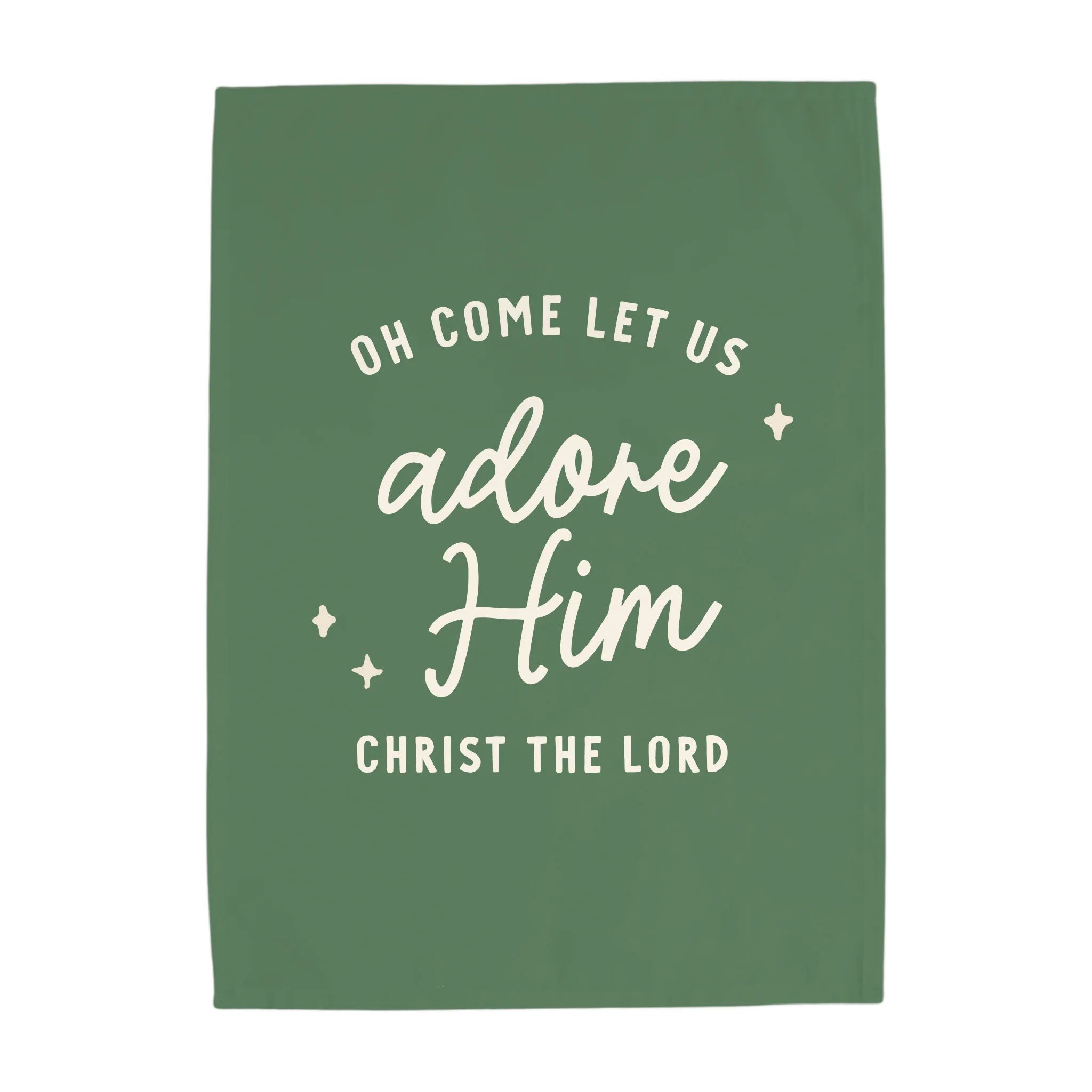 {Green} Oh Come Let us Adore Him Banner | Hunny Prints