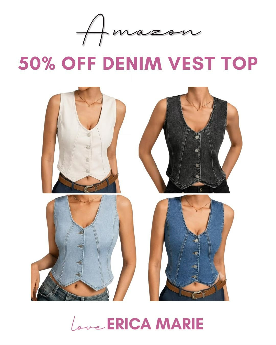 If you're looking for an easy summer top, these denim vests pair perfectly with your favorite shorts and are 50% off today.

Women's Denim Vest, Summer Tops, Denim Vest on Sale 

 #LTKootd #LTKSaleAlert