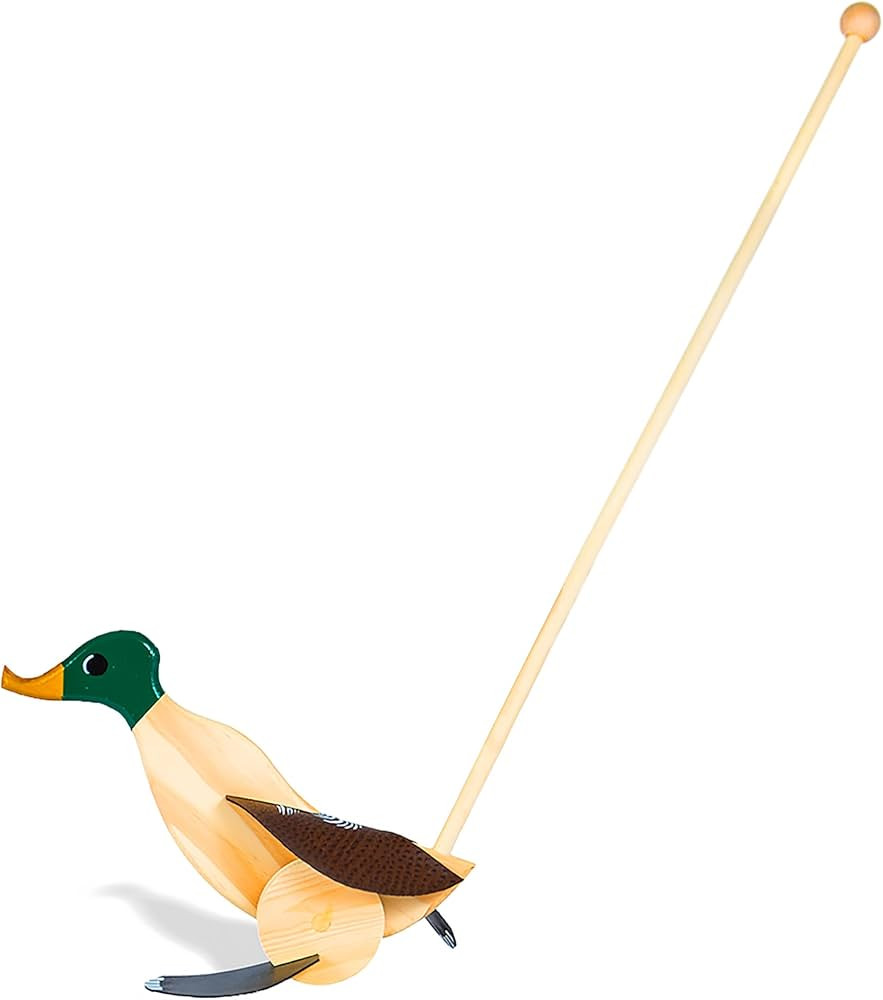 Wooden Push Toy Duck (Dark Green) - 18 Months to 3 Years Old - Walking Toddler Toys Preschool Lea... | Amazon (US)