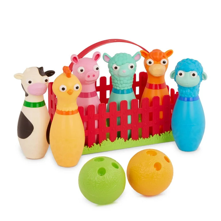 Battat Barnyard Bowling Plastic Set with 6 Farm Animal Pins and 2 Balls, Toddler and Preschool To... | Walmart (US)
