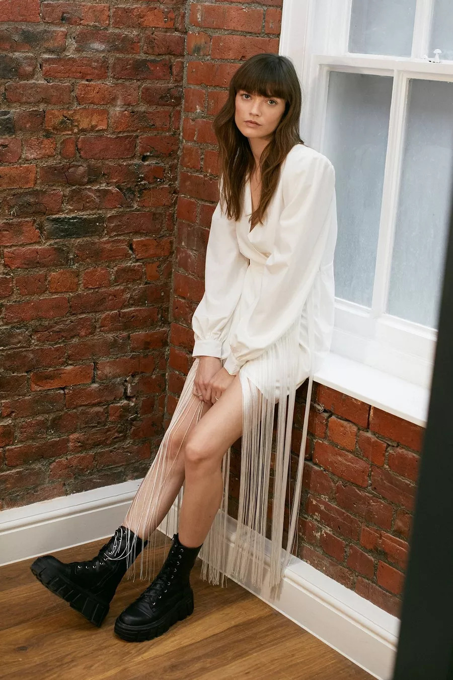 Extreme Fringe Plunge Mini Shirt Dress | Nasty Gal (US)