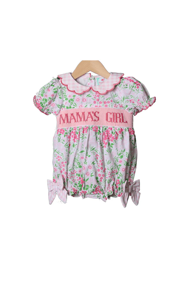 Smocked Mama's Girl Pink Floral Bubble | The Smocked Flamingo