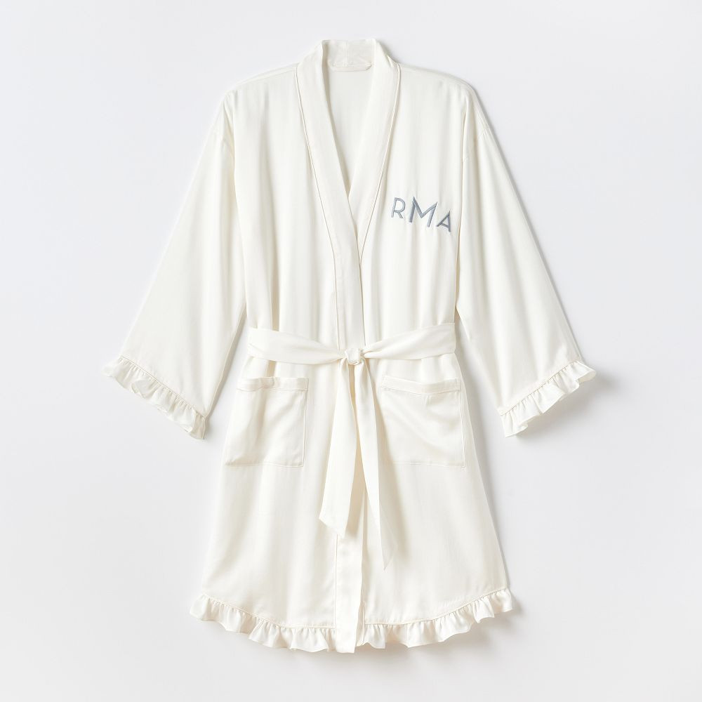 Ruffle Sateen Robe | Mark and Graham
