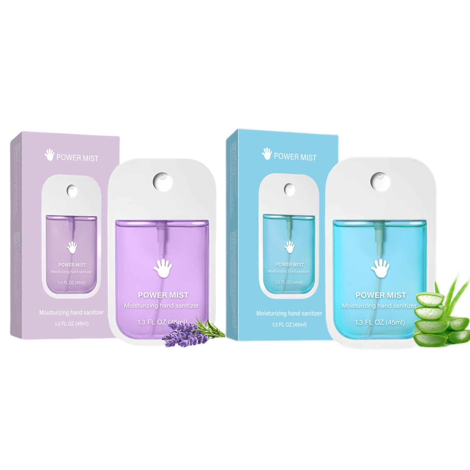 2pcs Power Mist Hand Sanitizer Spray, Portable Power Mist Hydrating Hand Sanitizers Spray Travel Size, Pocket Hand Sanitizer Multi-Flavor Cleanses Your Hands (Blue & Purple) | Amazon (US)