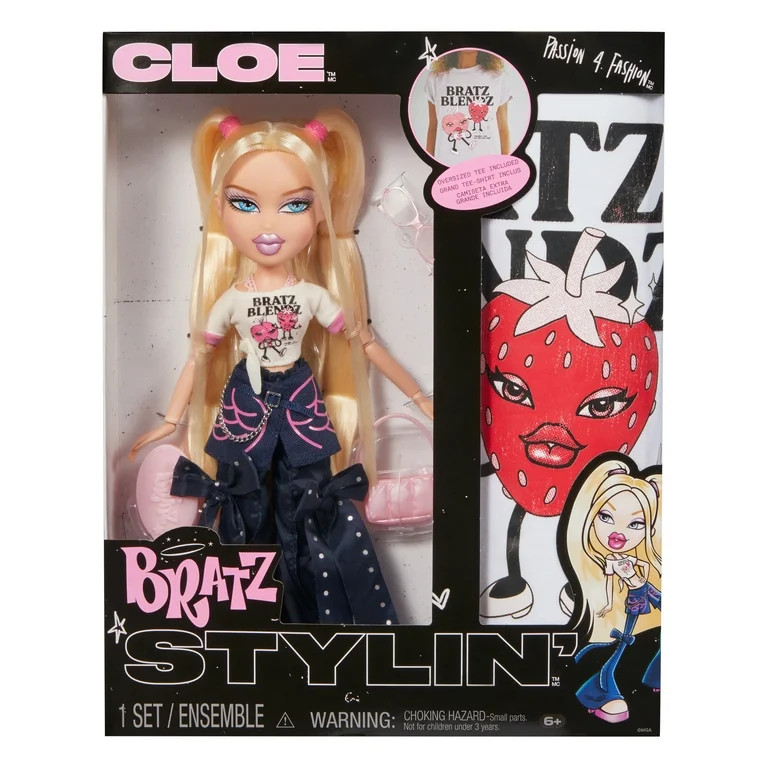 Bratz Stylin' Cloe Fashion Doll with Customizable T-Shirt for You and Accessories | Walmart (US)