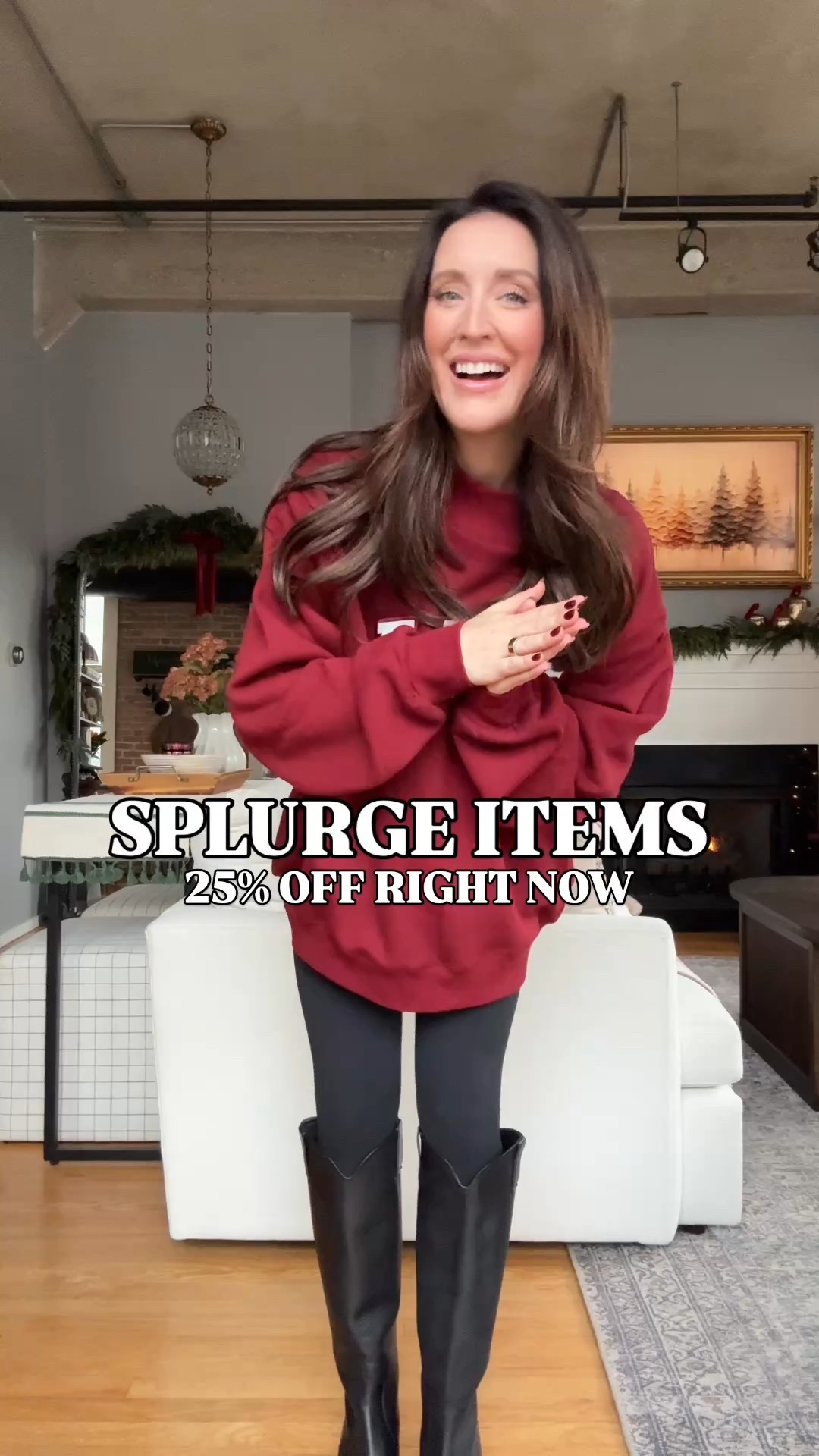 Splurge haul that is entirely 25% off! A lot of these would make great splurge gifts. If in between sizes in both pairs of boots, size down. I sized up in all clothing for the bump (small on skirts/dresses). XL in parke sweatshirt 

#LTKSaleAlert #LTKCyberWeek #LTKGiftGuide