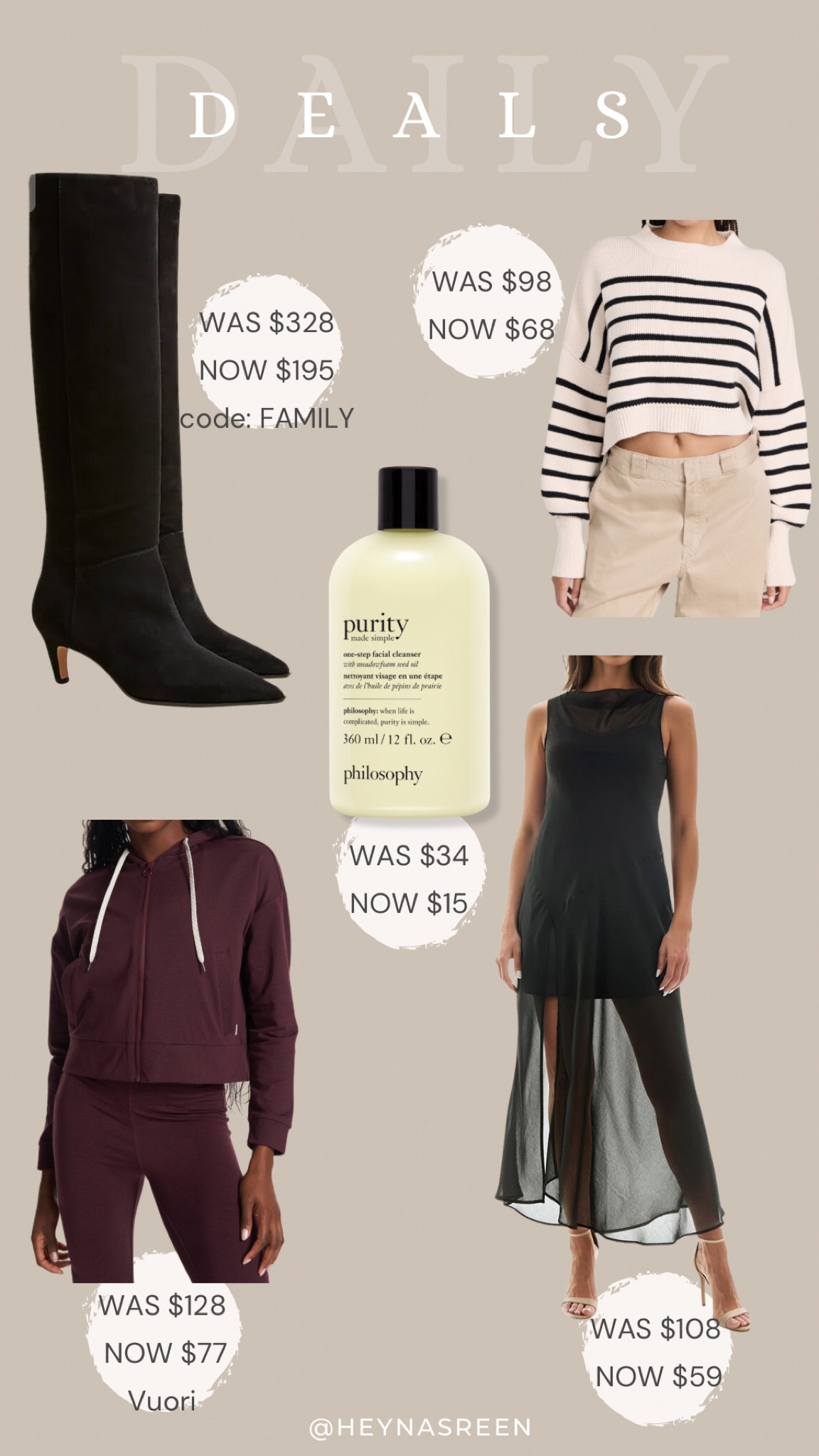 Daily deals on J.Crew boots, Free People sweater, Philosophy purity face cleanser, Vuori hoodie, Socialite dress 

#LTKSaleAlert