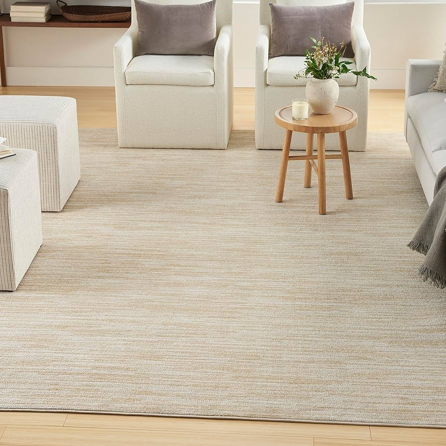 Nourison Essentials Indoor/Outdoor Ivory Gold 6' x 9' Area Rug, Easy Cleaning, Non Shedding, Bed ... | Amazon (US)