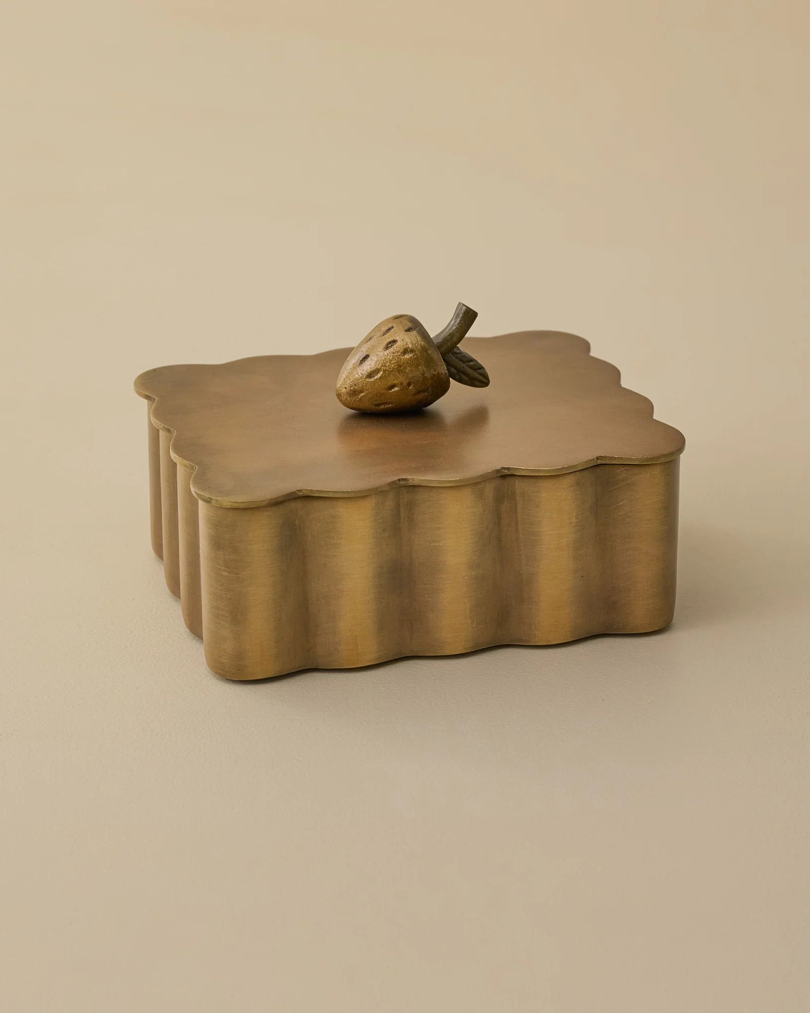Antiqued Brass Scalloped Box | Magnolia