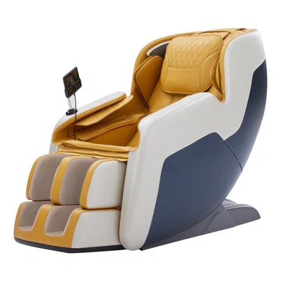 Full Body Zero Gravity Shiatsu Massage Chair Recliner: Heated Sl Track, Bluetooth Speaker, Yoga Stretch, Foot Roller (yellow) | Wayfair Professional