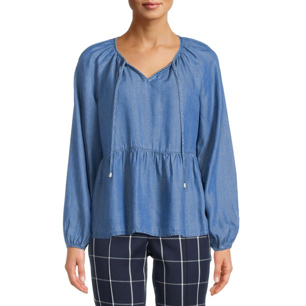 Time and Tru Women's Peplum Top - Walmart.com | Walmart (US)