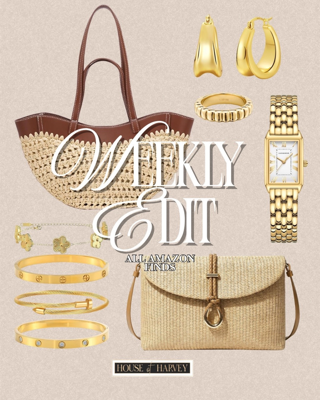WEEKLY EDIT-this week it's all about enjoying the quiet rhythm before the season changes. Easy layers, relaxed silhouettes, and familiar favorites make everyday moments feel just a little slower. I found some amazing pieces all from Amazon that embody this style vibe! All of these raffia bags and jewelry are so chic. Linked⬆️

#Itkcreator #Itkfinds #Itkwatchnow #amazon #amazonfinds #summer #summerfashion #summeroutfits

#LTKgrwm #LTKootd #LTKSeasonal