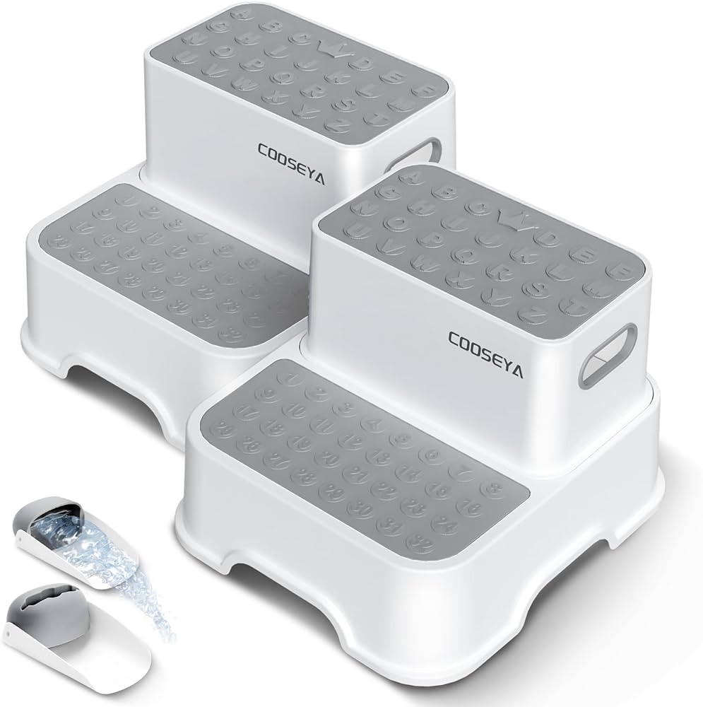 2 Step Stools for Kids,Toddler Step Stool for Bathroom Sink,No-Slip Double up Step Stool for Todd... | Amazon (US)