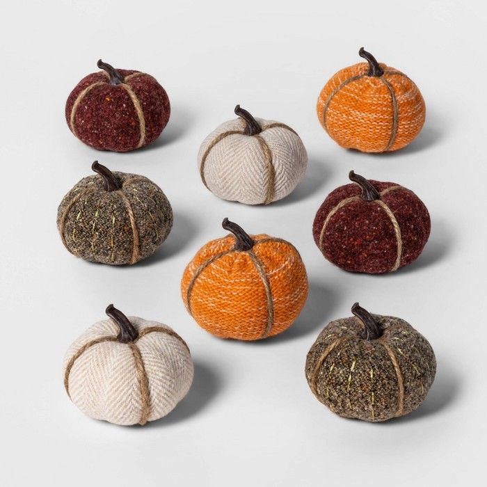 8ct Mini Fabric Pumpkins Halloween Decoration Solid - Spritz™ | Target