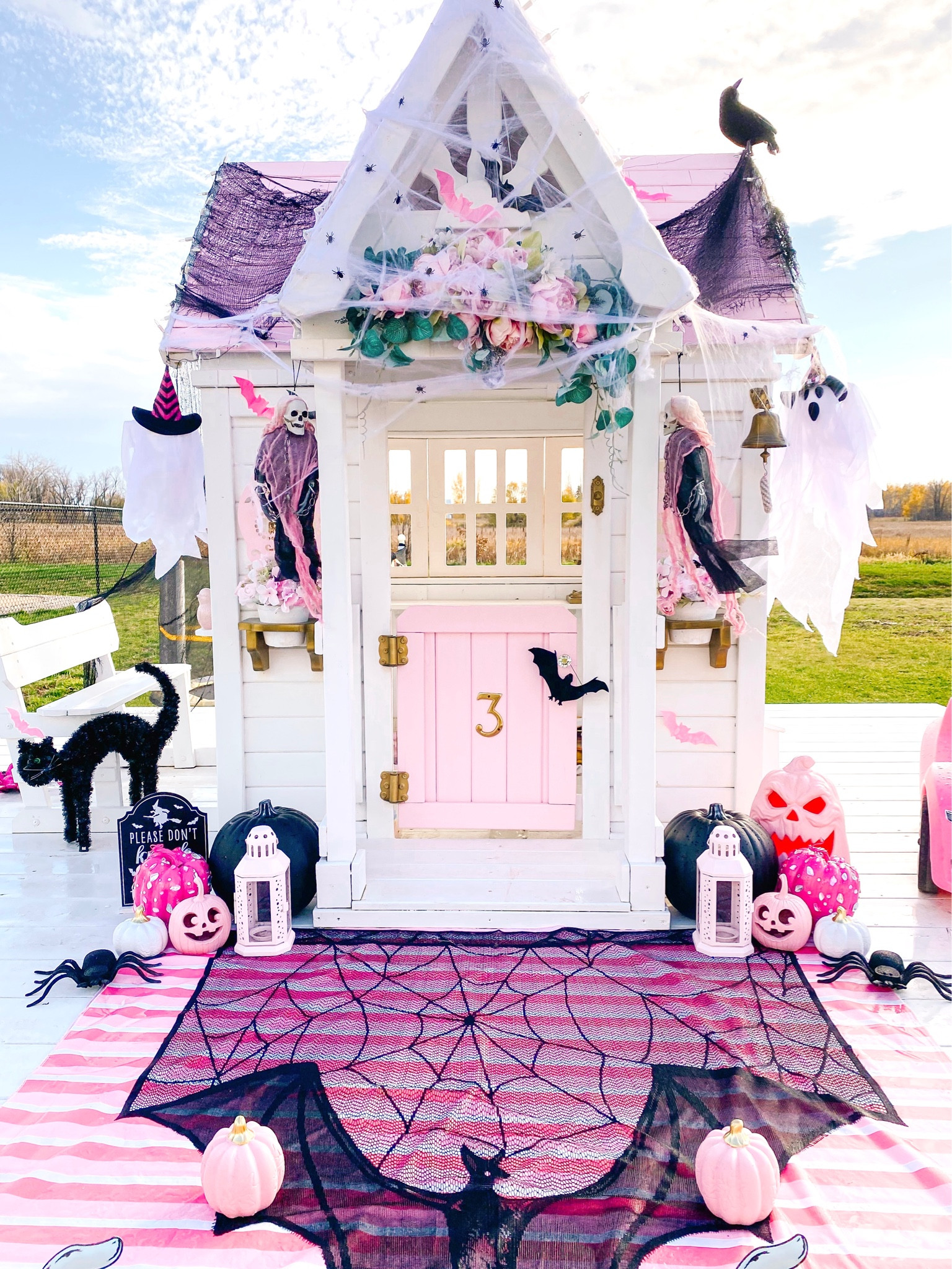 Barbie’s “Screamhouse” reveal!!! 🕸️🕷️👻🌸💗🐈‍⬛ #LTKHalloween 

#LTKhome #LTKSeasonal