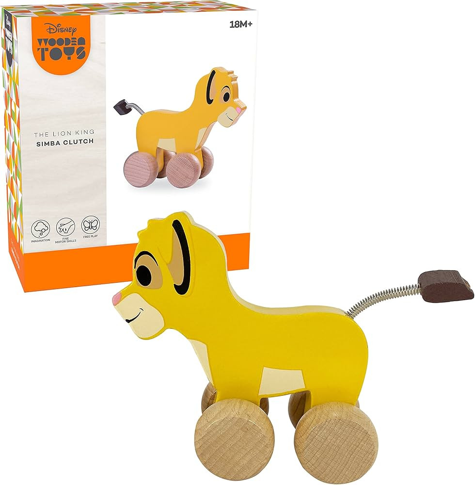 Disney Wooden Toys 6.5-inch Simba Clutch Toy, The Lion King, Wooden Toys, Pretend Play, Kids Toys... | Amazon (US)
