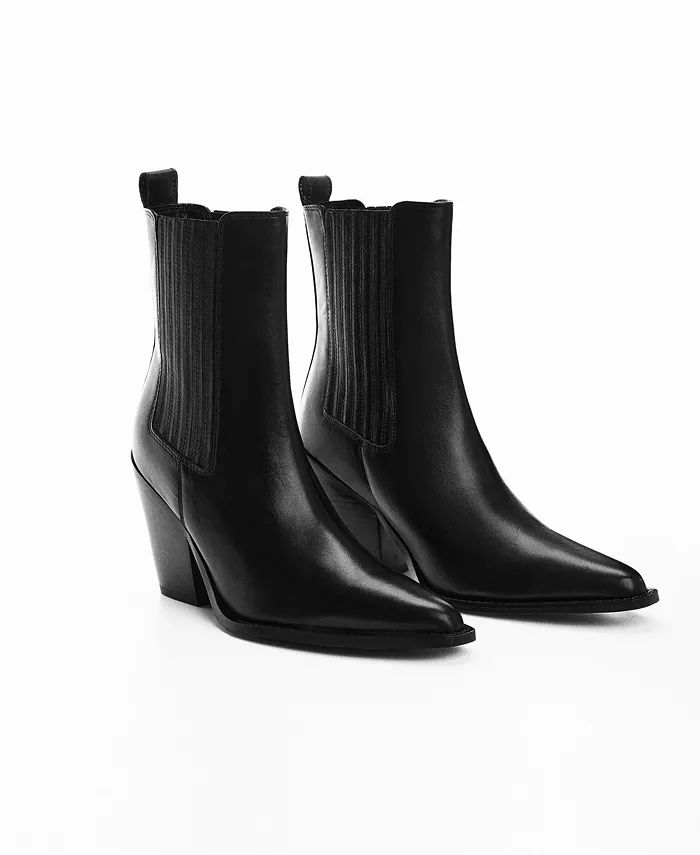 Women's Cowboy-Style Leather Ankle Boots | Macy's