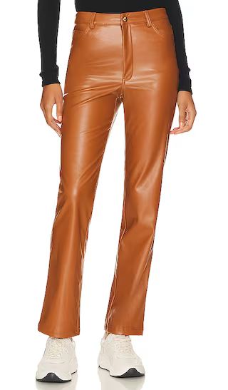 Alesi Faux Leather Pant in Tan | Revolve Clothing (Global)