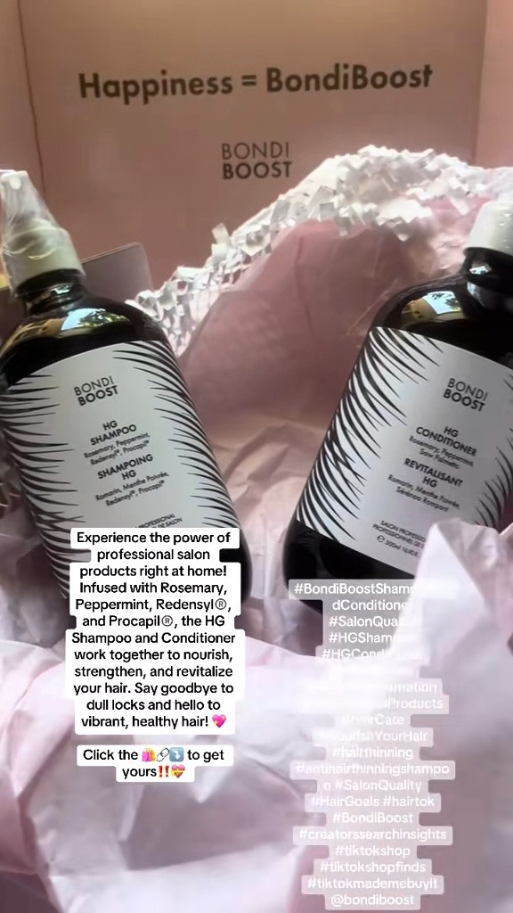 Bondi Boost HG Hair Growth Shampoo and Conditioner with Rosemary, peppermint, Redensyl®️ and Procapil®️. 

Transform Your Hair with Salon Quality‼️👩🏼🤌

Ready for a hair transformation❓
Discover Bondi Boost HG Shampoo and Conditioner‼️🤩

Experience the power of professional salon products right at home! Infused with Rosemary, Peppermint, Redensyl®️, and Procapil®️, the HG Shampoo and Conditioner work together to nourish, strengthen, and revitalize your hair. Say goodbye to dull locks and hello to vibrant, healthy hair! 💖

Click on the images ⤵️ to get yours and explore more complementary products by this brand‼️🥰👩🏼

#BondiBoostShampooAndConditioner #SalonQuality #HGShampoo #HGConditioner #HealthyHair #hairthinning #antihairthinningshampoo #HairTransformation #ProfessionalProducts #HairCare #NourishYourHair #SalonQuality #HairGoals #hairtok #BondiBoost @bondiboost

#LTKFindsUnder50 #LTKBeauty #LTKOver40