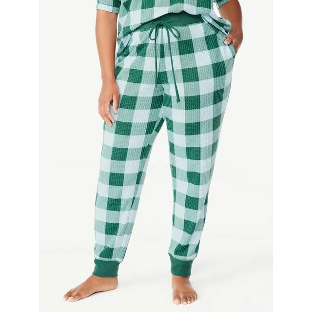 Joyspun Women's Waffle Hacci Knit Sleep Joggers, Sizes S to 3X | Walmart (US)