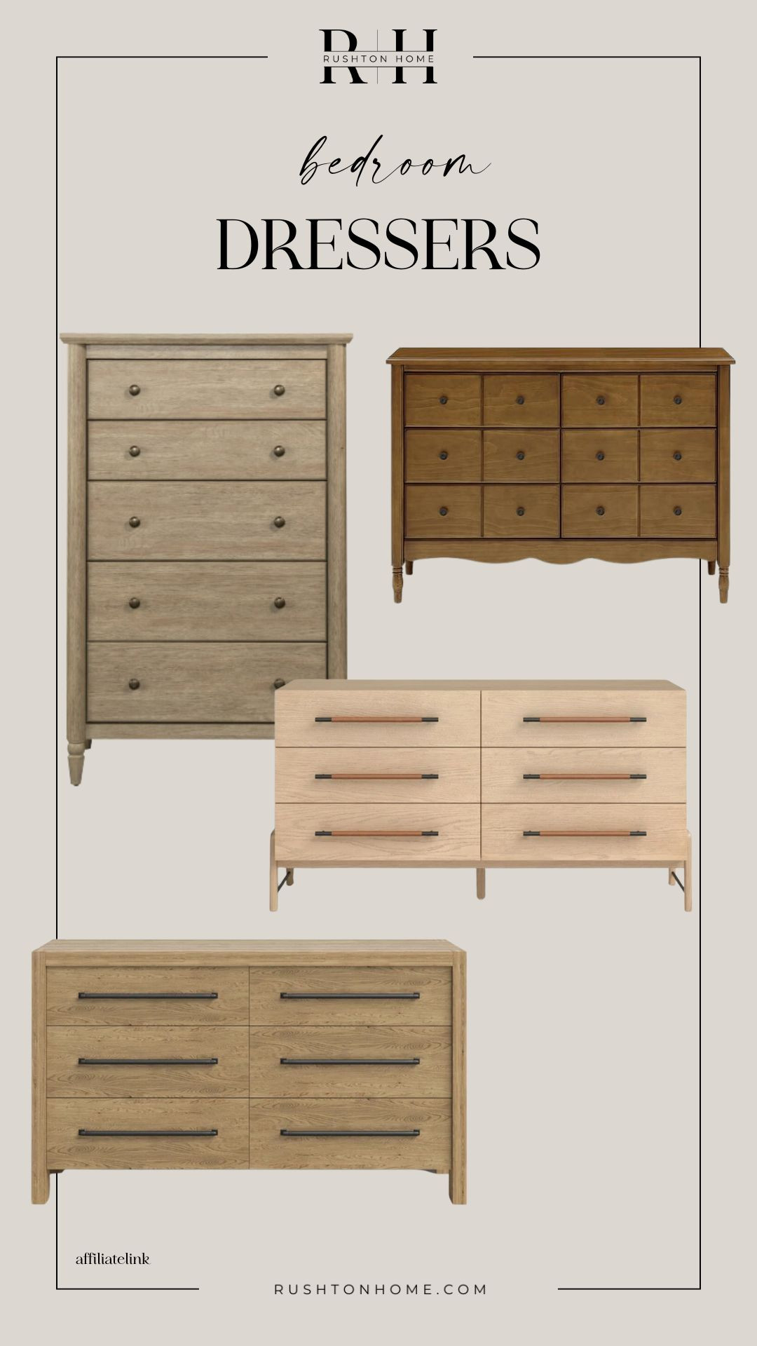 These bedroom dressers are beautiful! Love the wood tones and how they can really tie a room together!

Bedroom furniture, bedroom design, bedroom decor, master bedroom, dresser, chest of drawers, 6 drawer dresser 

 #LTKHome