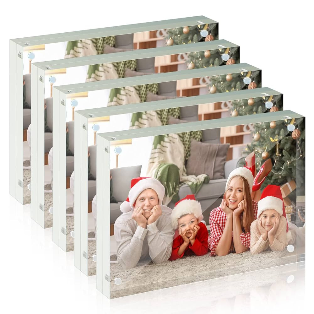 Syntrific 5x7 Acrylic Photo Frame 5Pack Premium Acrylic Photo Frame Magnetic Picture Frames Clear | Amazon (US)