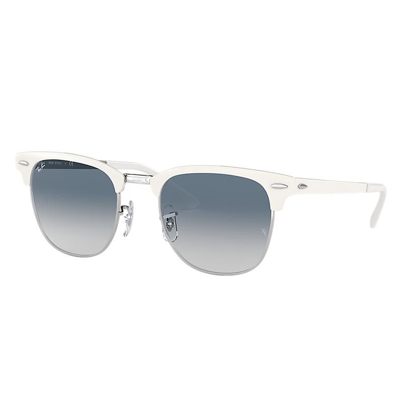 Ray-Ban Clubmaster Metal White Sunglasses, Blue Lenses - Rb3716 | Ray-Ban (US)