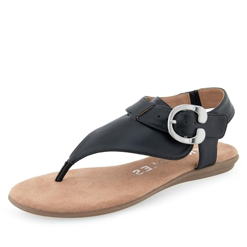 Aerosoles Women's ISA Flat Sandal, Black PU, 10 | Amazon (US)