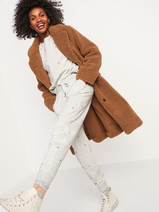 Oversized Cozy Sherpa Overcoat for Women | Old Navy (US)